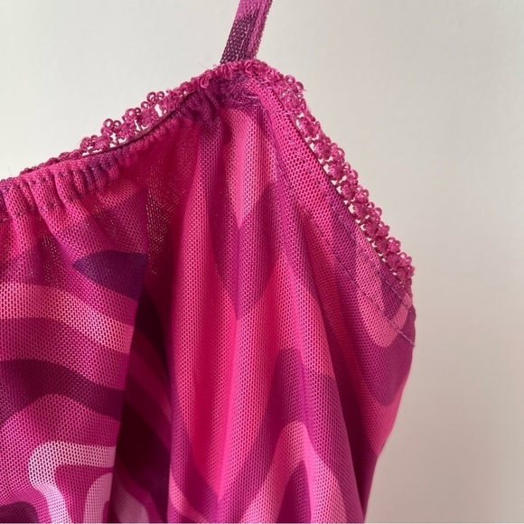 Princess Polly Rosey Pink Retro Slim Fitting Mesh Lace Mini Dress Size 6 - Picture 6 of 9